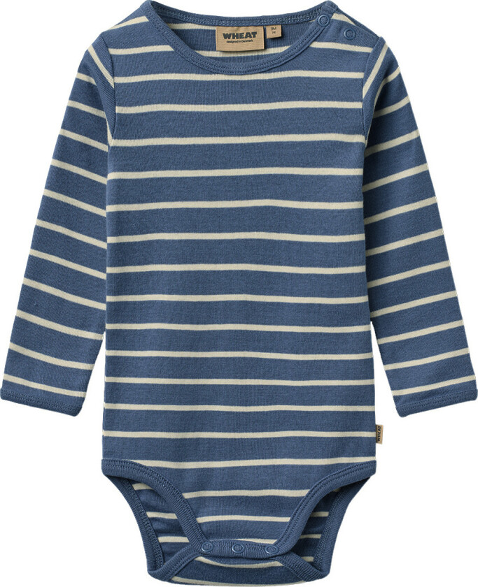 Body I/e - Bertie - Blue Stripe - - 1 år (80) - Langermet Body