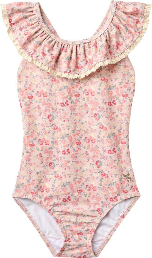 Badedrakt - UV40+ Doris - Powder Blomster And Skjell - - 7 år (122) - Badetøy