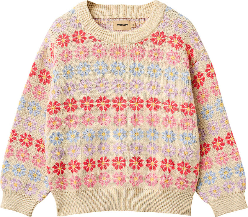Bilde av Genser - Strikk - Harlow - Sandshell Flowers - - 3 år (98) - Genser