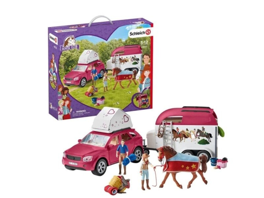 hest m/bil og trailer