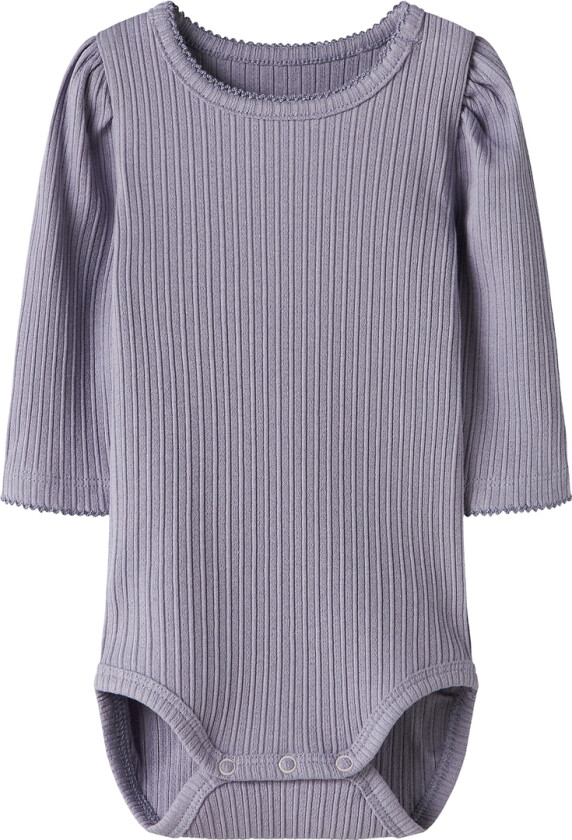 Body I/e - Rib - NbfDemi - Lavender Grå - - 50 - Langermet Body