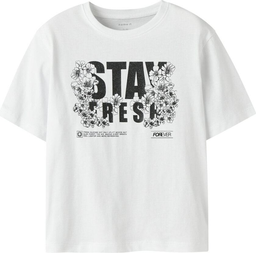 T-skjorte - NkfDitteslia - Bright White - - 6 år (116) - T-skjorte