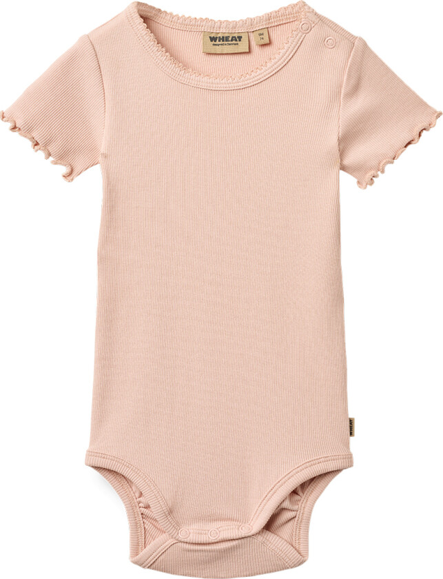 Body k/e - Rib - Maren - Powder - - 1½ år (86) - Kortermet body