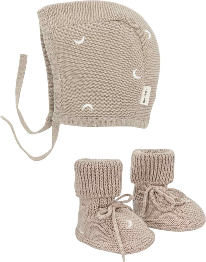 Bilde av Barnetøfler Og Babylue - Strikk - Gaveeske - Jorden - - 6-9 md - Lue baby