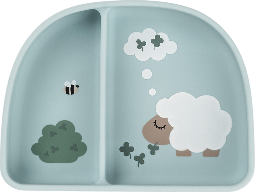 Skål - Silikon - Stick & Stay - Tiny Farm - Blå - - OneSize - Skål