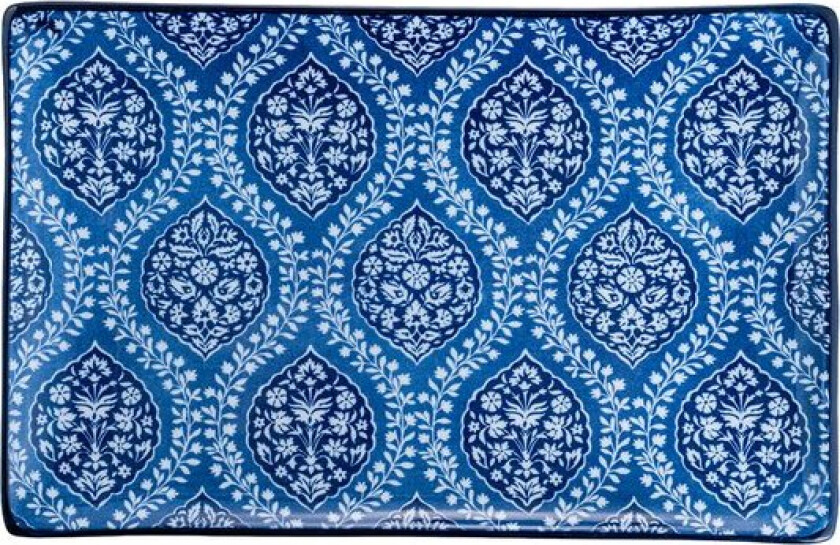 Sakura asjett 25x16 cm blå/hvit