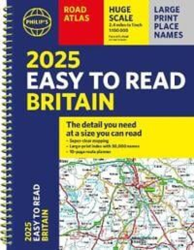 2025 Philip's Easy to Read Road Atlas of Britain av Philip's Maps