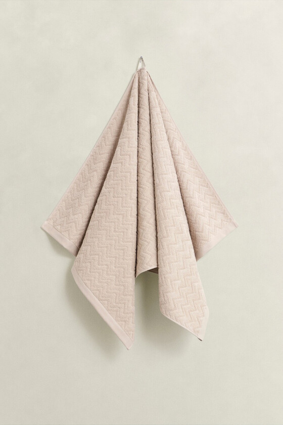 Håndkle Jacquard Herringbone 70x140 cm - Beige