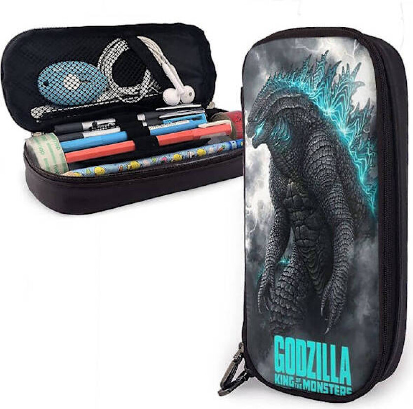 Godzilla 1 Skinn Penal Stort Volum med Glidelås Stor Oppbevaring Penn Blyantveske Boks Organizer Praktisk Veske Holder bd006104