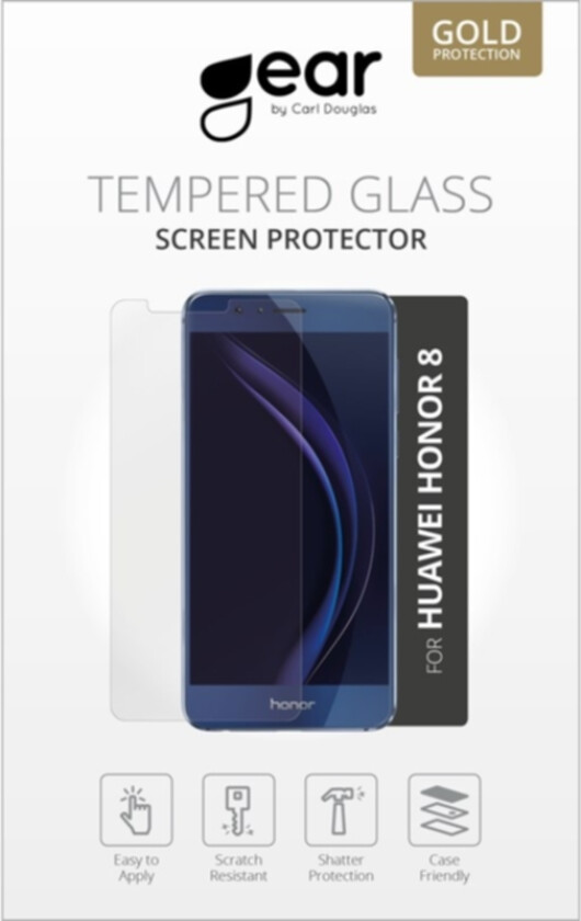 GEAR Herdet glass Huawei Honor 8 Full Fit svart