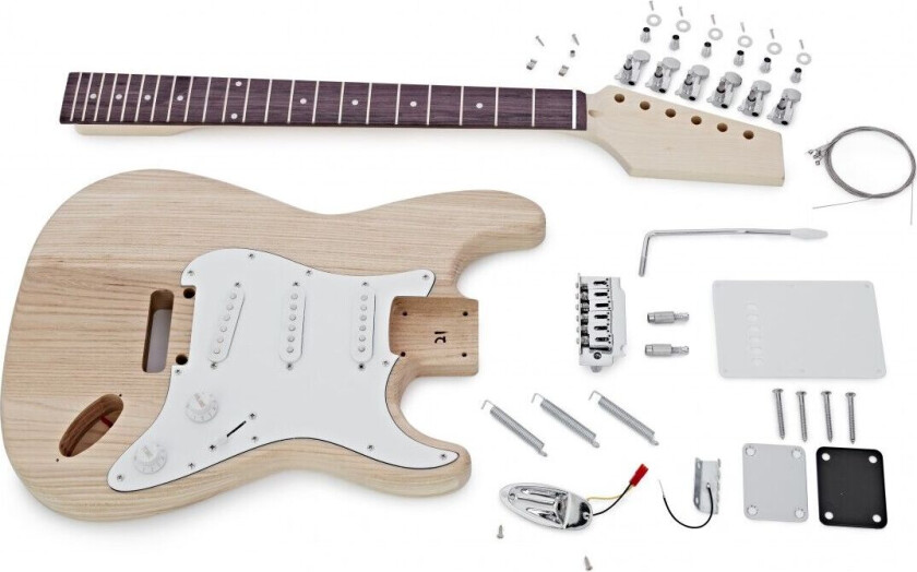 Gear4Music Guitarworks Duo-Cutaway DIY Elektrisk Gitarsett Kropp av Ask
