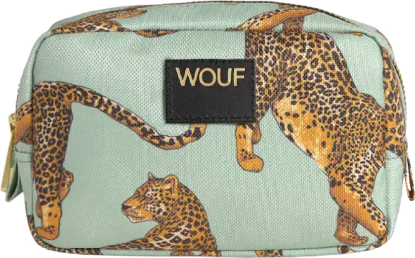 Emerald Leopard Makeup Bag, 1 stk.