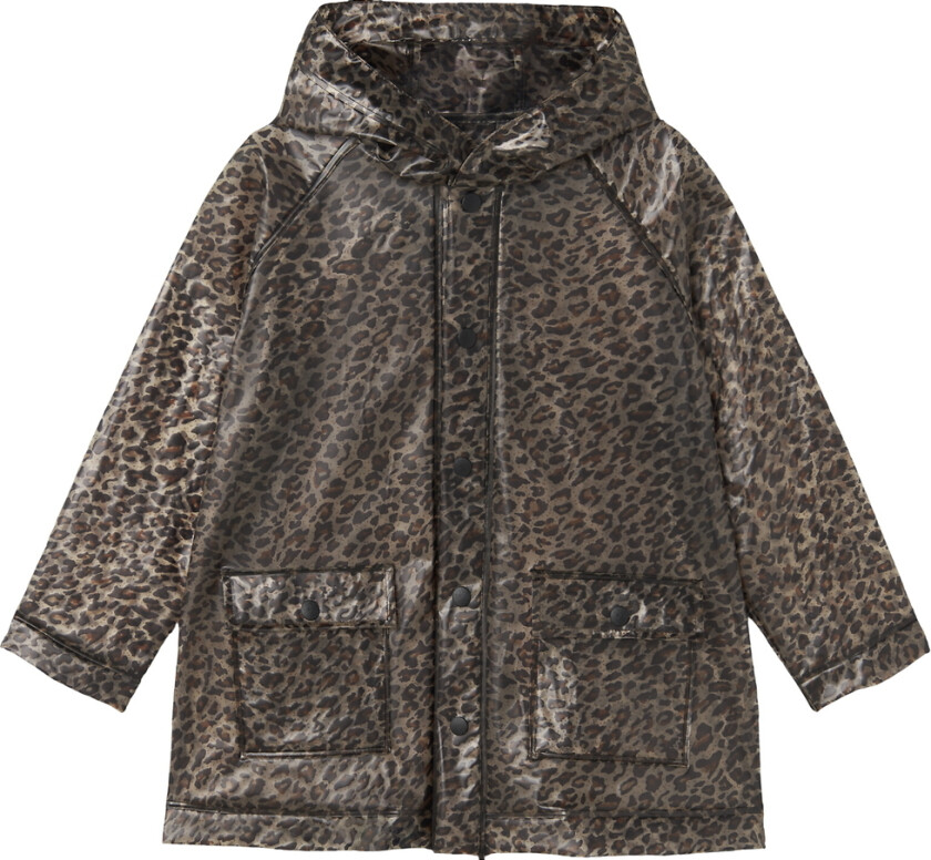 Regnjakke - PU - Odetta - Brown Leo - - 4-5 år (104-110) - Regnjakke