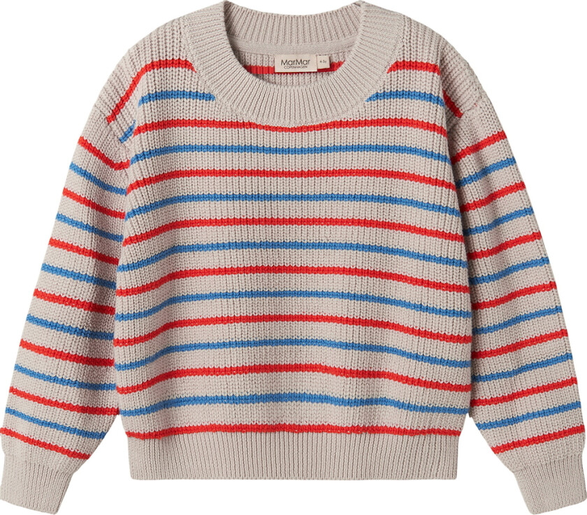 Bilde av Genser - Strikk - Teno - Tomat Mix Stripe - - 10 år (140) - Genser