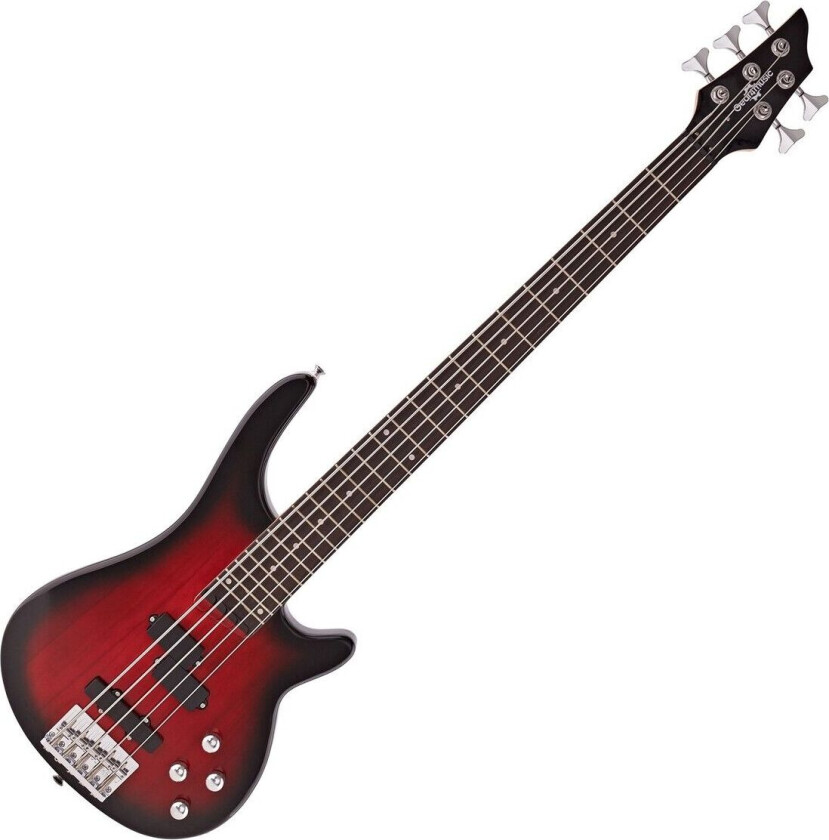 Gear4Music Chicago 5-strengers Bassgitar fra Gear4music Trans Red