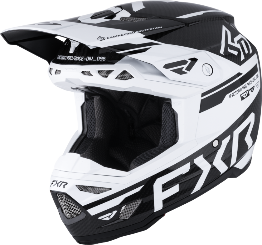 Crosshjelm FXR 6D ATR-3 FIM 26 Hvit/svartXS