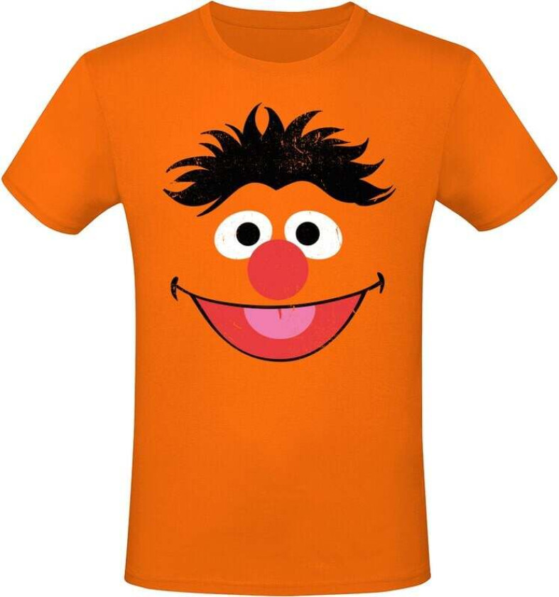 T-skjorte - Ernie - Huge Face - S til 3XL - Herrer - oransje