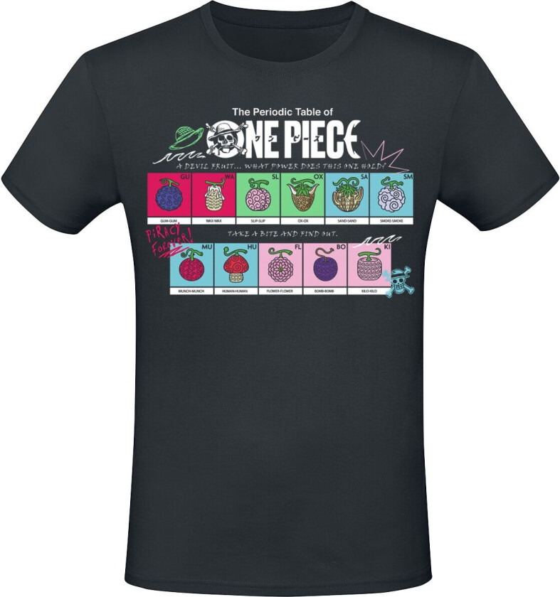 Anime T-skjorte - Devil Fruit - S til XXL - Herrer - svart