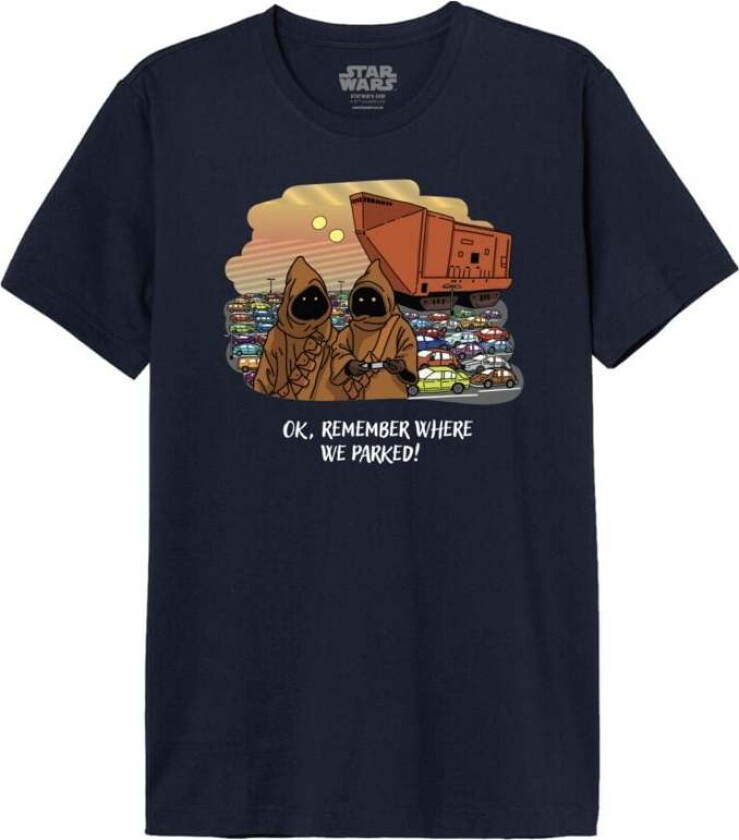 Disney T-skjorte - Jawa - Ok, Remember Where We Parked! - M til XXL - Herrer - marineblå