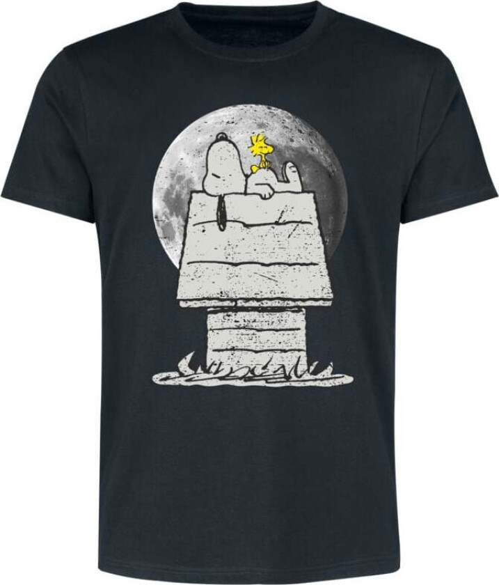 T-skjorte - Moonlight - Snoopy und Woodstock - S til 3XL - Herrer - svart
