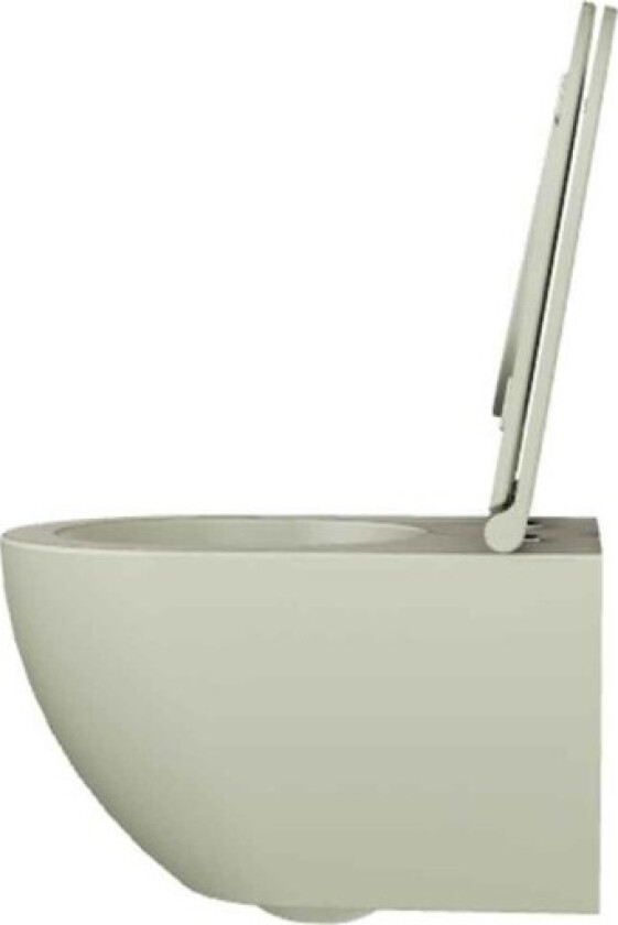 Comoda vegghengt toalett, uten skyllekant, matt grønn