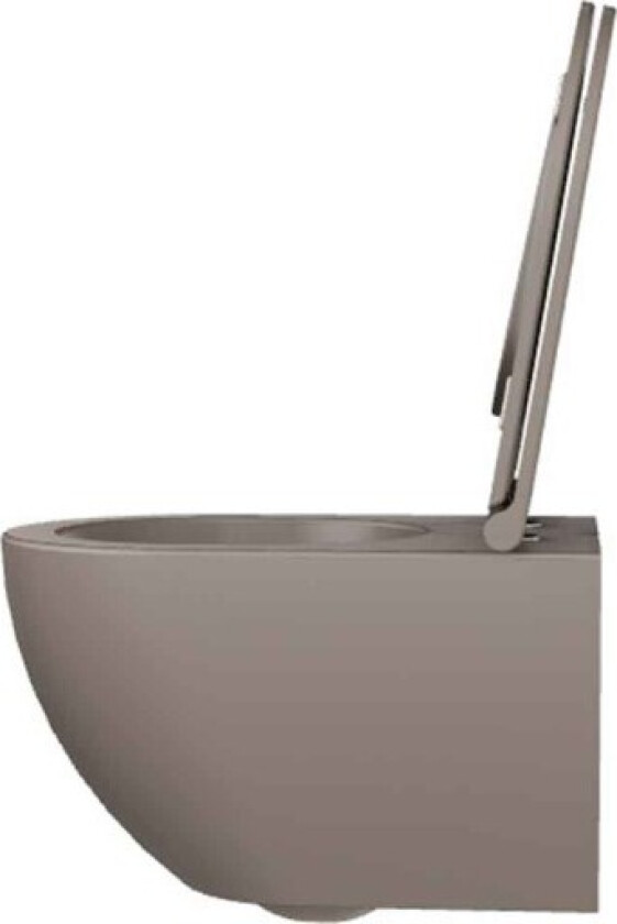 Comoda vegghengt toalett, uten skyllekant, matt brun