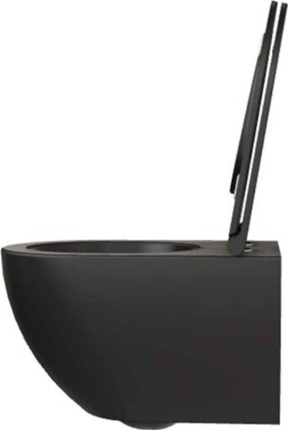 Comoda vegghengt toalett, uten skyllekant, matt sort