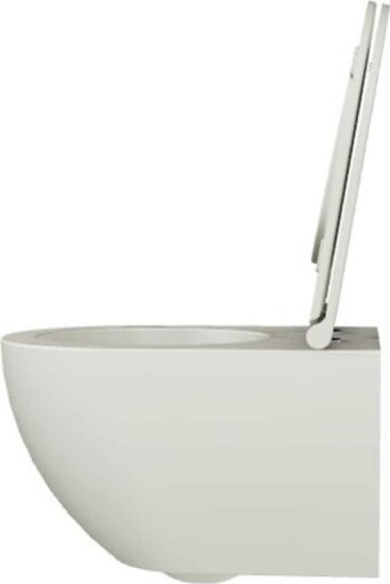 Comoda vegghengt toalett, uten skyllekant, matt beige