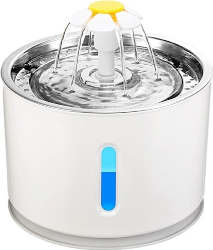 Katte- og hundedrikkfontene 2,4 l, stille kattefontene med LED