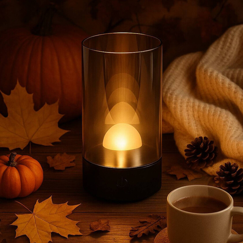 LED-batteridrevet bordlampe Fenya, svart/røykgrå Høyde 14 cm IP54