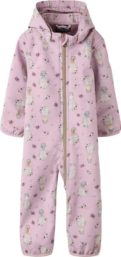 Softshell Dress m. Fleece - NbfAlfa08 - Minnesmerke Lila - - 50/56 - Softshell