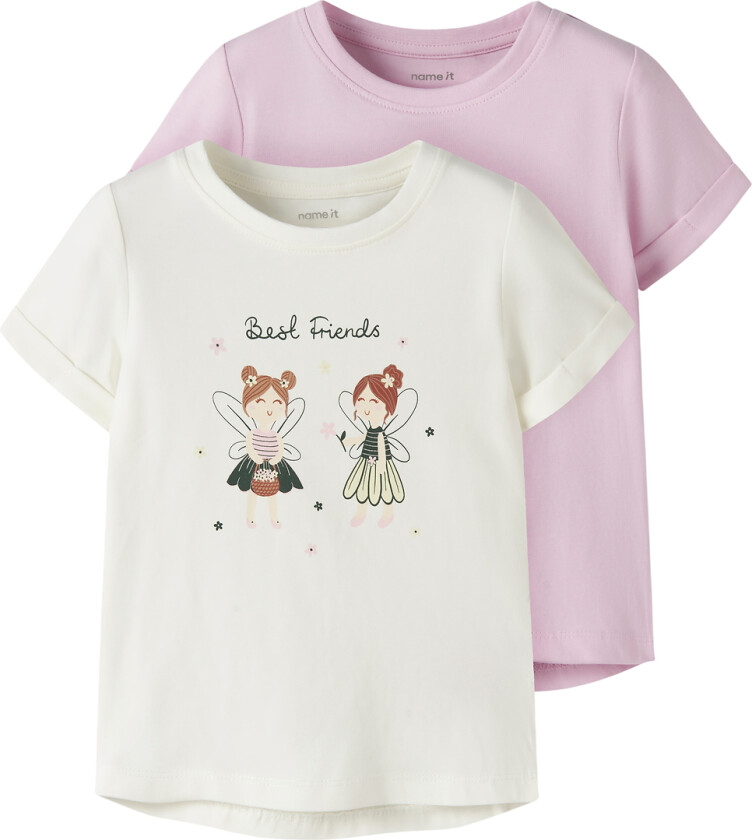 T-skjorte - NmfVix - 2-pack - Piruett/Cloud Danser - - 2 år (92) - T-skjorte