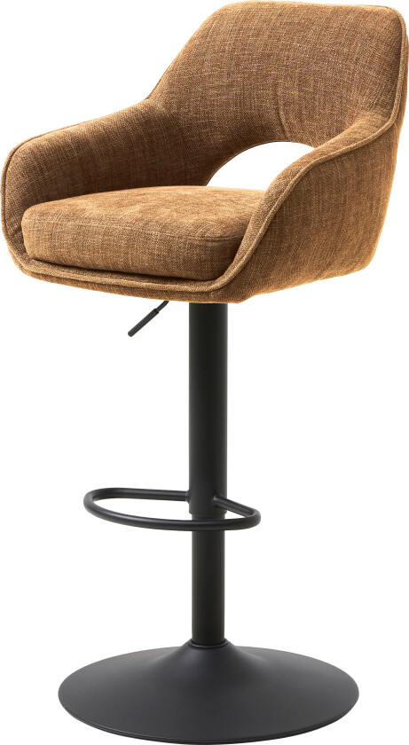 UNIKE MØBLER Cowley barkrakk, med ryggstøtte, armlener og fotstøtte - rustfri polyester og svarte ben