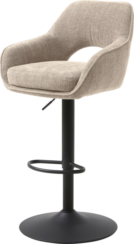 UNIKE MØBLER Cowley barkrakk, med ryggstøtte, armlener og fotstøtte - linpolyester og svarte ben