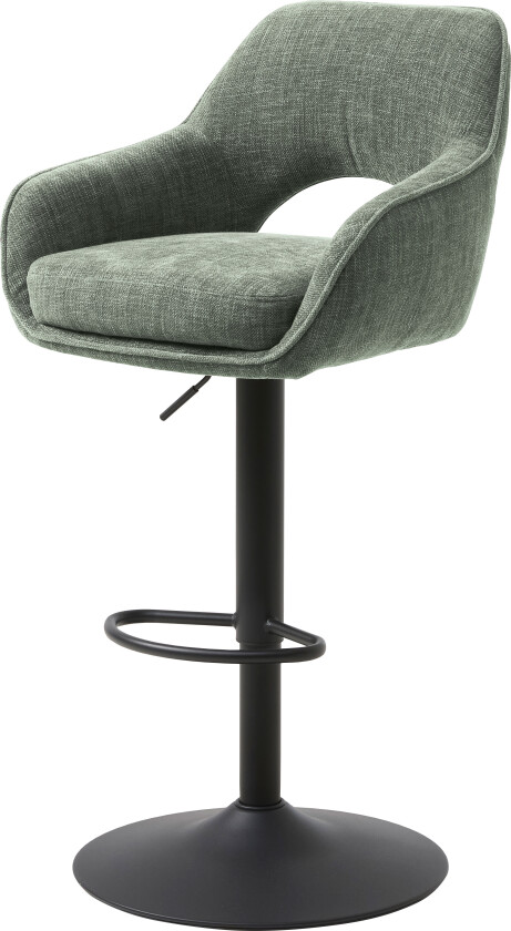 UNIKE MØBLER Cowley barkrakk, med ryggstøtte, armlener og fotstøtte - skoggrønn polyester og svarte ben