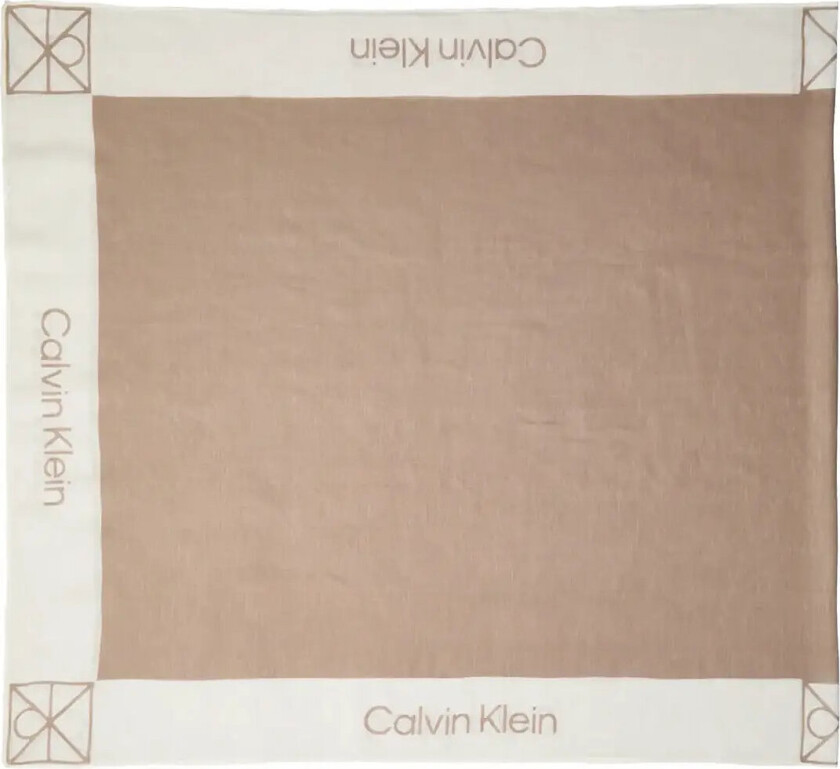 Bilde av Linen Blend Emblem Pareo Scarf - Beige - ONE SIZE
