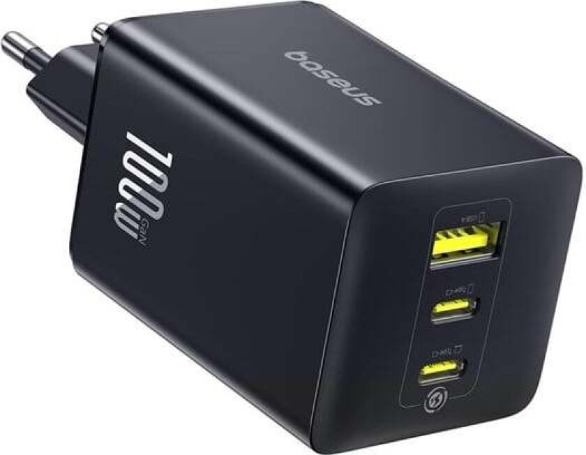 EnerFill FE11 100W Wall Charger 2 x USB-C + USB-A - Black