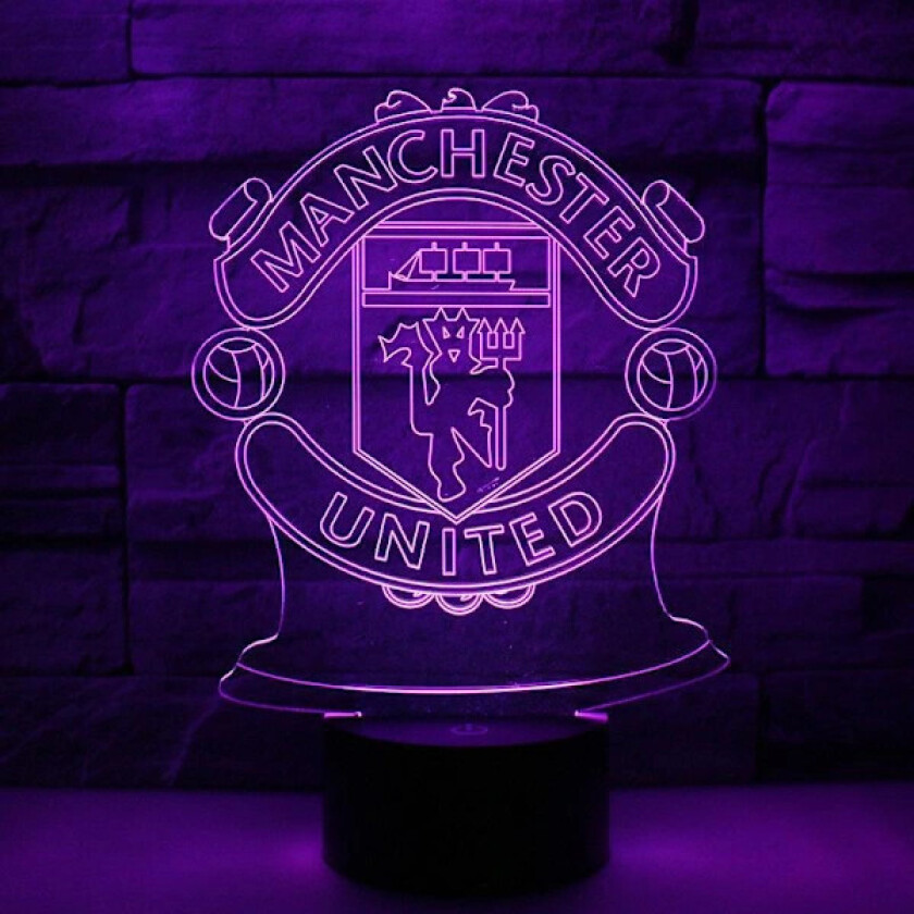 Manchester United F.C. USB 3D Anime Nattlampe Atmosfærisk LED Bordlampe Julegaver for Fotballelskere Dekorativ Lampe for Barn