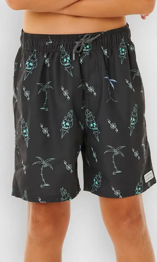 Eternal Shred Mesh Volley Kids Boardshorts svart