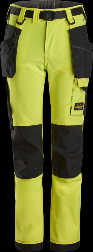 7575-6704 AllroundWork Arbeidsbukse for barn, neongul/svart 164