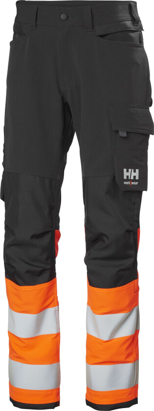 Alna 4X HH Connect 77340-269 Arbeidsbukse varsel, mørkgrå/oransje Mørk grå/oransje