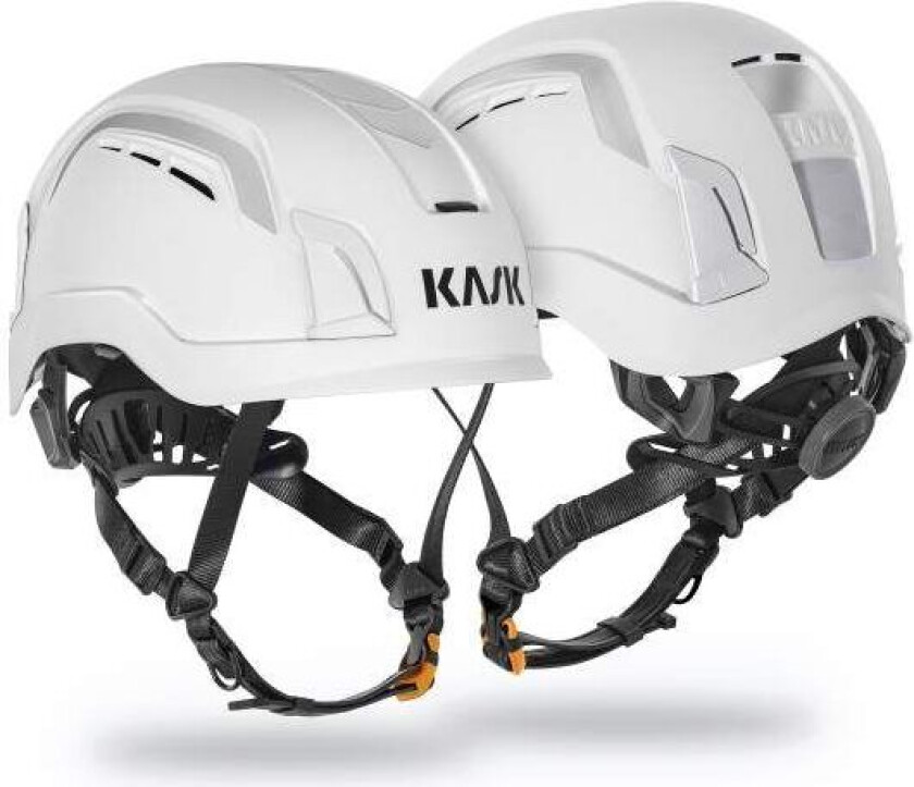 Zenith X Air Long Vernehjelm lang hakerem +10 cm, uventilert Hi-Vis hvit