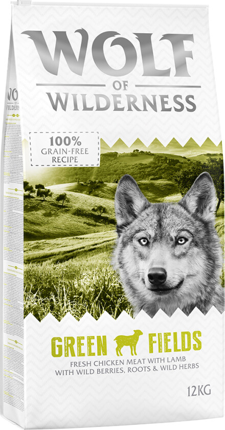 100 kr rabatt! 12 kg Wolf of Wilderness - Green Fields - Lam