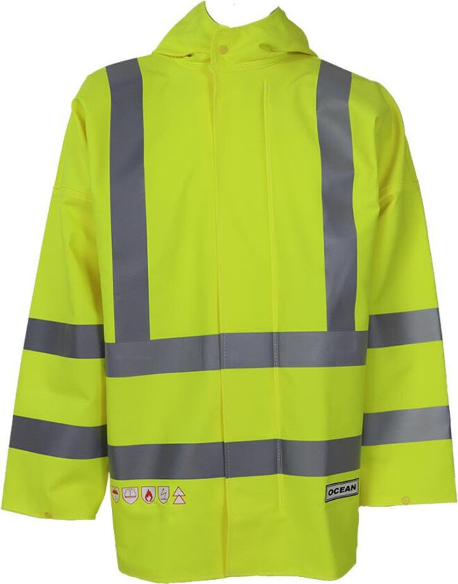 Coulomb Premium Regnjakke flammevarsel, gul 7XL