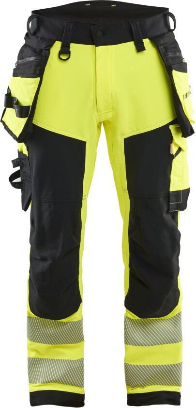 112216483399D124 Arbeidsbukse varsling, gul/svart Gul/svart