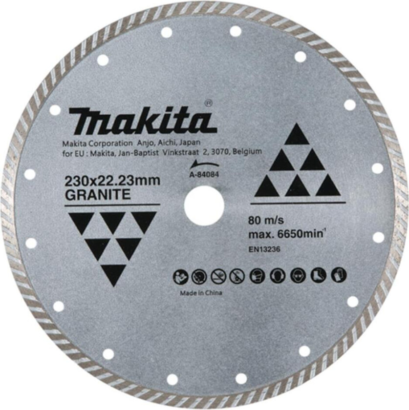 A-84084 Diamantblad 230x22.23 mm, tørr, granitt
