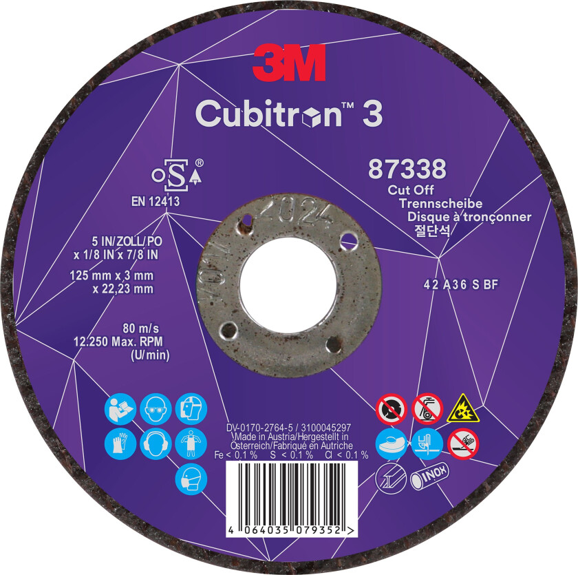 Cubitron 3 Kappeskive 22,23 mmx125 mm