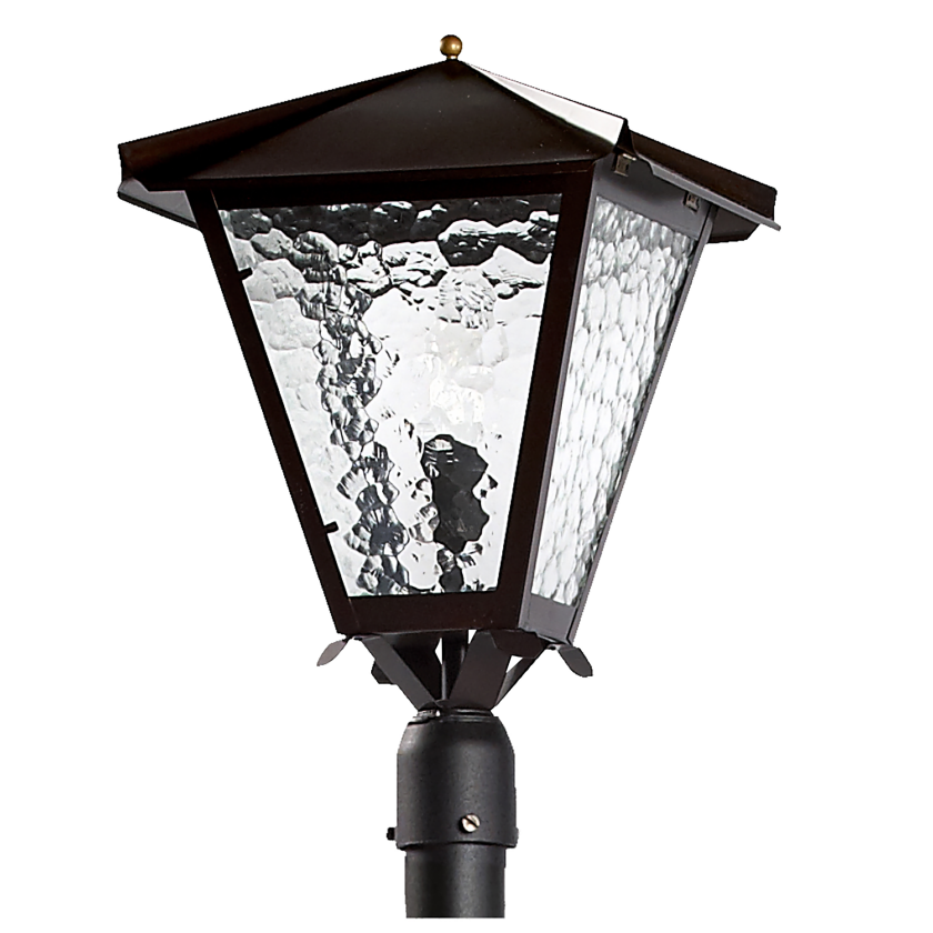 Gustav Stolpelykt Ø60 mm, 440 x 320 mm, E27 Kobber, klart katedralglass