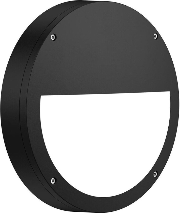 Diploma Halv PC Veggarmatur 12 B, 1100 lm, 275 x 275 mm Svart