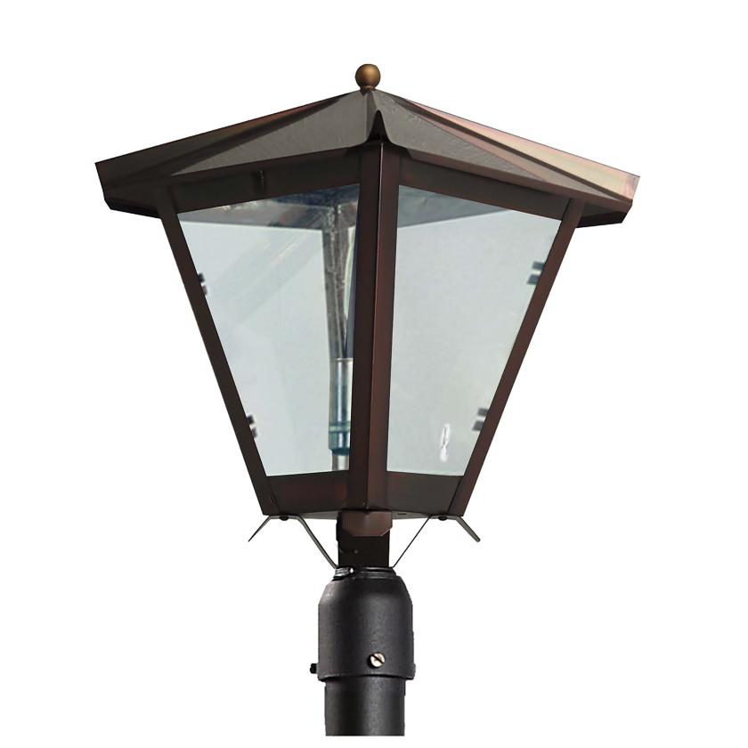 Gustav Stolpelykt Ø60 mm, 440 x 320 mm, E27 Kobber, vindusglass
